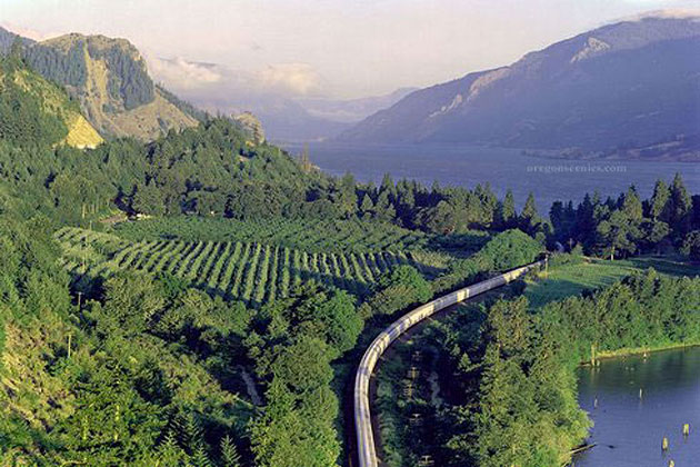 Columbia Gorge with train