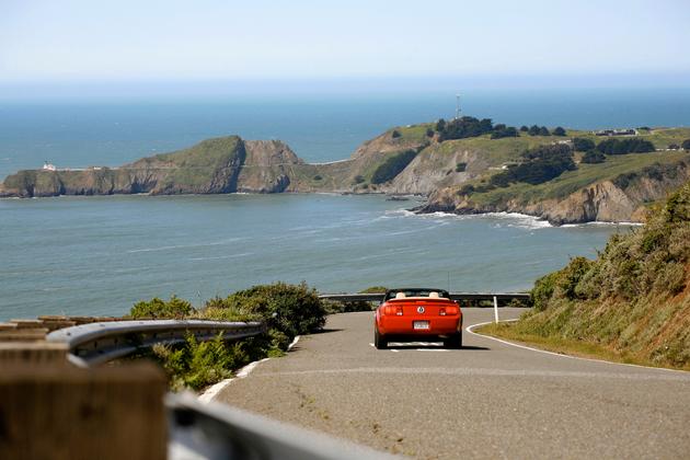 Driving along the coast line