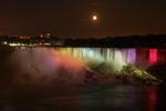 Colorful Falls with Full Moon