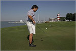 Ming Tsai on the 18th Green at Harbour Town