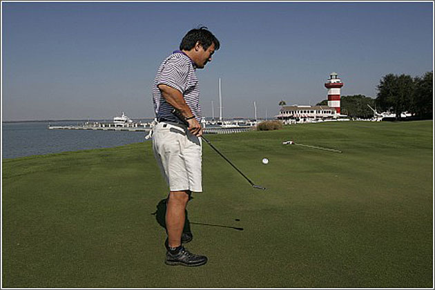 Ming Tsai on the 18th Green at Harbour Town