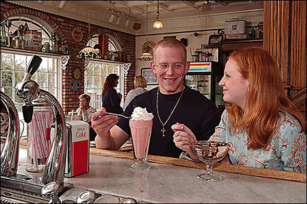 Enjoying a frosty treat