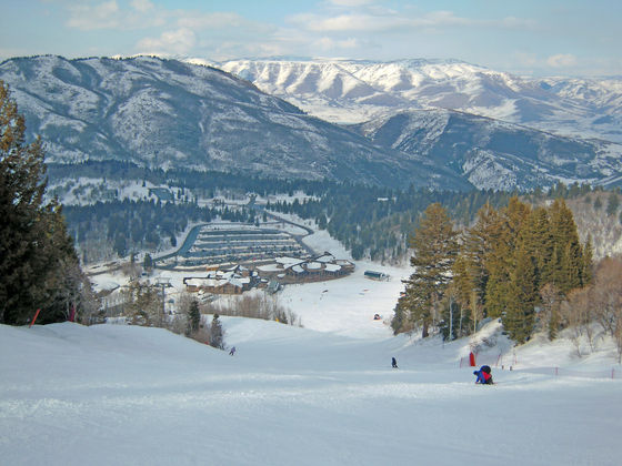 Looking down at Snowbasin