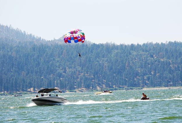 Playing on Big Bear Lake