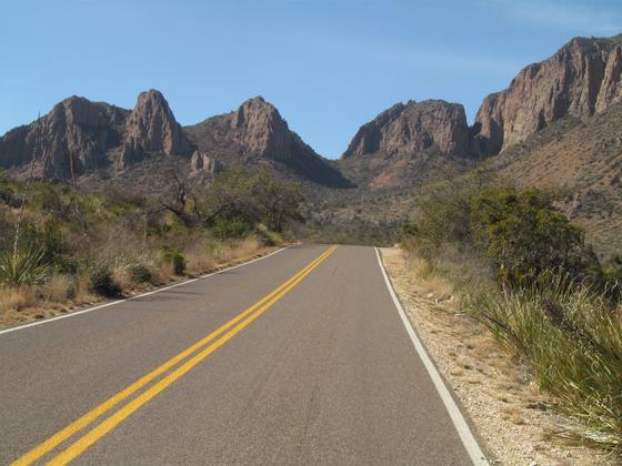 Wonderful Scenic Drive Up Into The Chisos Mountains In Big Bend National Park, Texas