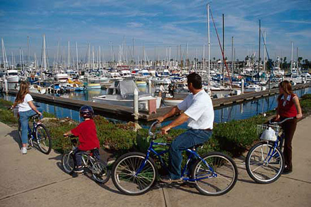 Biking by the Marina