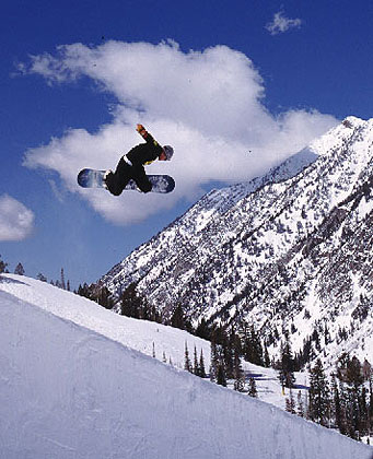 Snowboarding at Snowbird