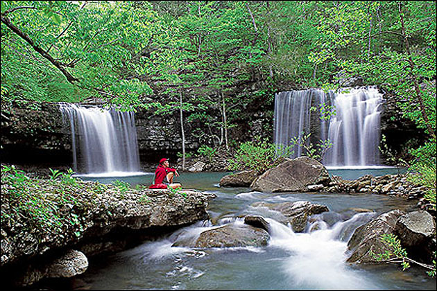 Twin Falls in the Ozark National Forest